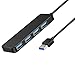 Onvian 4-Port USB 3.0 Ultra Slim Data Hub Splitter with 5V Micro USB Power Port for USB Expansion - 10 inch Extended Cable