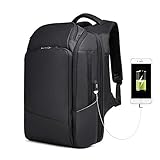 KAKA Travel Laptop Backpack Water Resistant Backpack TSA Friendly College School Backpack with USB Charging Port for Men Women Fit for 15.6'' Laptop(Black)