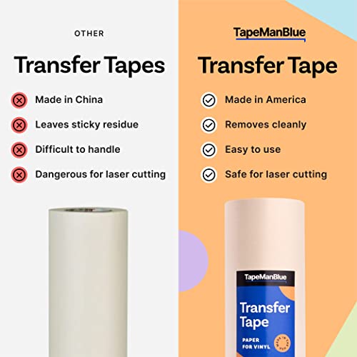 24 inch x 100 Yard Roll of Vinyl Transfer Tape Paper with Layflat