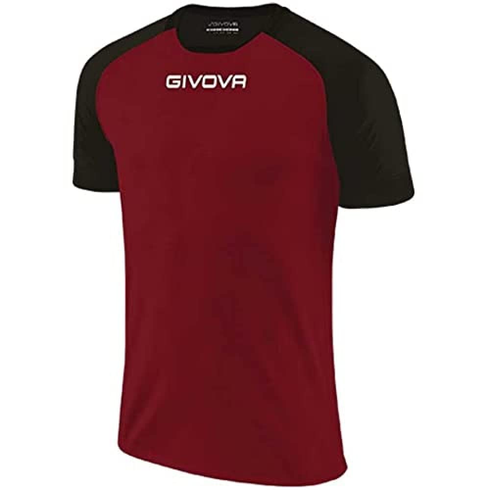 Givova SHIRT CAPO INTERLOCK GRANATA/NERO Tg. 3XS