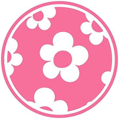 Amazon 花柄 給油口 カッティング ステッカー 丸型 ピンク 桃 Lサイズ 14cm ステッカー デカール 車 バイク