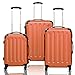 Goplus 3Pcs Luggage Set, Hardside Travel Rolling Suitcase, 20/24/28 Rolling Luggage Upright, Hardshell Spinner Luggage Set with Telescoping Handle, Coded Lock Travel Trolley Case (Orange)
