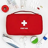 1 Piece Portable Red White Red Cross Pattern First Aid Pouch Medicine Kit Candy Bags Traveling Storage Bags - Red