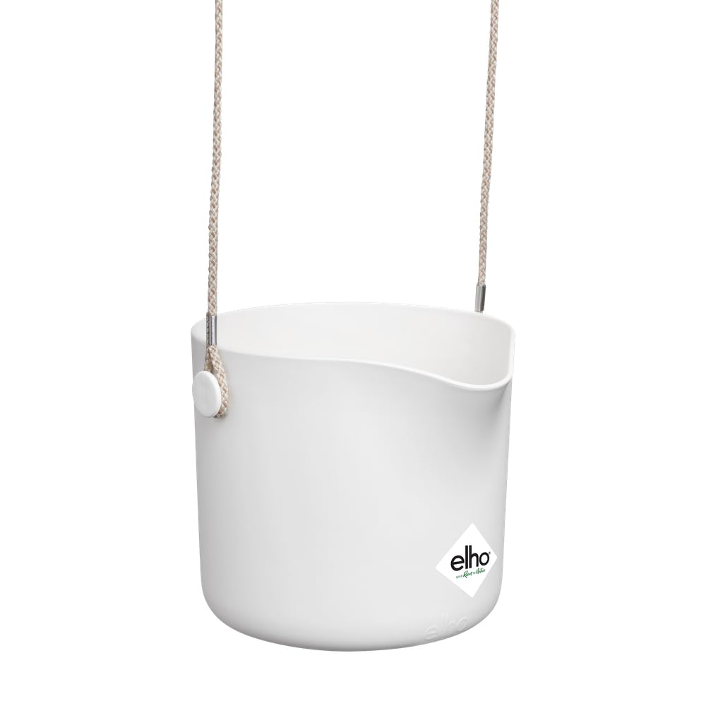 elho B.for Swing 18 - Hanging Plant Pot Indoor - 100% Recycled Plastic - Ø 18.0 x H 16.5 cm - White/White — image 1