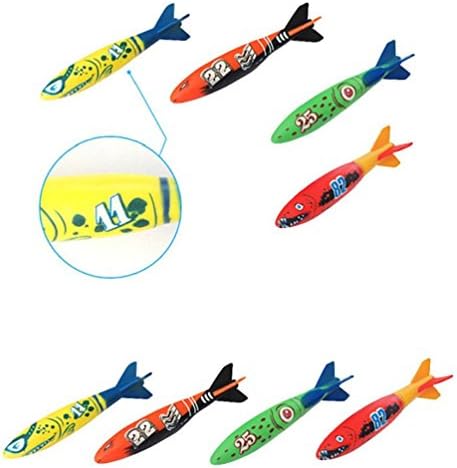 2xSummer Hot 4Pcs Diving Toy Shark Throwing Torpedo Glide Under Water Kids Favotr