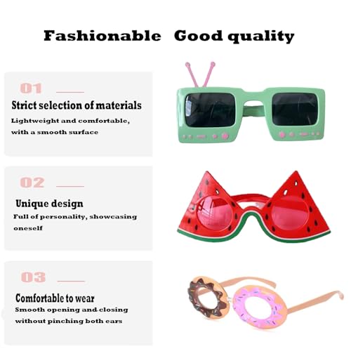 6pcs Hawaiian Party Sunglasses Funny Glasses Pairs Luau Party Sunglasses Party Favors for Summer Pool Beach Luau Theme Party Accessories Tropical Sunglasses Novelty Party Glasses Photo Booth Props