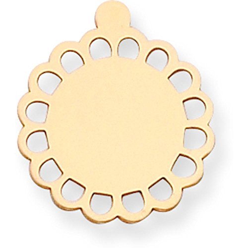 14K Gold Flower Stamping Disc
