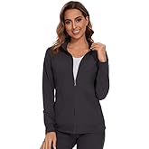 COZYFIT Scrub Jackets for Woman, Zip Front Nurse Jacket, 4-Way Stretch Fabric