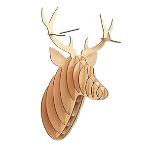 Cabeza de ciervo de madera contrachapada pequeña - Aadornos de pared