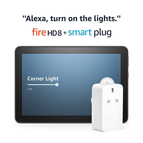 Fire HD 8 Tablet | 8″ HD display, 32 GB, Black, with Ads | With Amazon Smart Plug