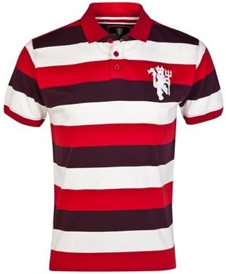 Manchester United Heritage Striped Polo Shirt Vintage Claret Mens Amazon Co Uk Sports Outdoors