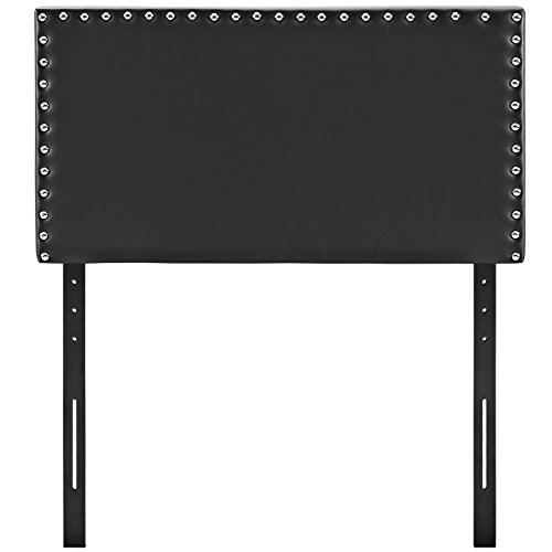 Modway Phoebe Faux Leather Upholstered Twin Headboard in Black with