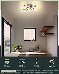 Youroke 6-Light Semi Flush Mount Ceiling Light