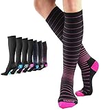 BAMS Premium Bamboo Compression Socks for Men & Women – Best Antibacterial 15-20 mmHg Graduated Knee-High Sock with Hypoallergenic Odor-Kill Technology for Running, Sports, Travel, Maternity (1 Pair)