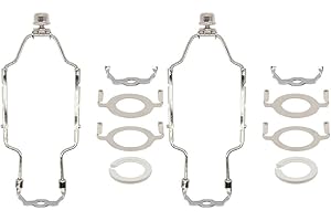 2 Sets Adjustable Lamp Shade Holder Kits with Metal Construction and Full Accessory Components Compatible with Multiple Lamp 
