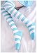 DAZCOS Striped Thigh High Socks Elastic Over The Knee Knit Stockings for Daily or Anime Cosplay (Light blue+White)