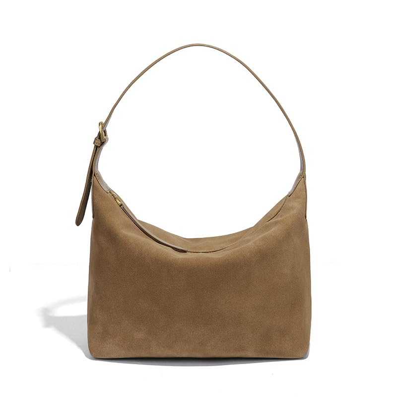 Photo 1 of swinsack Suede Hobo Bag For Women,Vintage Slouchy Shoulder Crossbody Purse, Fause Suede Handbag,Lightweight Soft Medium Size. (Khaki)