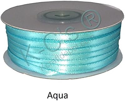 1/8"(3mm) Double Faced Satin Ribbon 100 Yards - Aqua