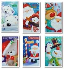 6 Assorted Christmas Money Wallets Self Seal Envelope Xmas Gift Cash Gift Card