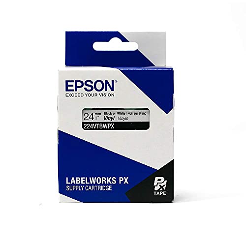 LABELWORKS 224VTBWPX Tape Cartridge Black on White Flexible and