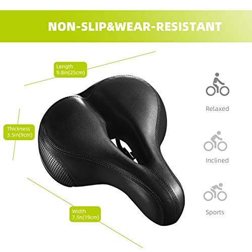 Roguoo Bike Seat, Most Comfortable Bicycle Seat Dual Shock Absorbing