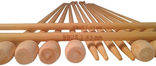 Bamboo Knitting Needles; 13.75" long; 1 set of 2 straight needles (US7, UK7, 4.5mm)
