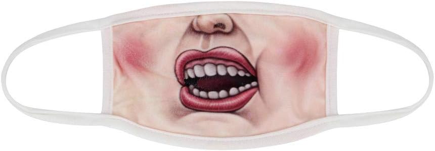 MyCozy Funny Expression Emotional Anti Dust Face Mouth Antibacterial Mask Fog Machine Cotton Filter Earloop Face Disposable Respirator Breathable Prevent Dust Respirator Mask (D)