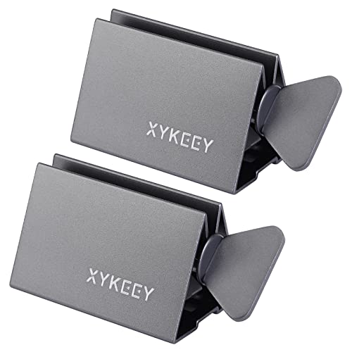 XYKEEY Toothpaste Tube Squeezer - Set of 2 Toothpaste Squeezer Rollers, Metal Toothpaste Tube Wringer Seat Holder Stand (Gray)
