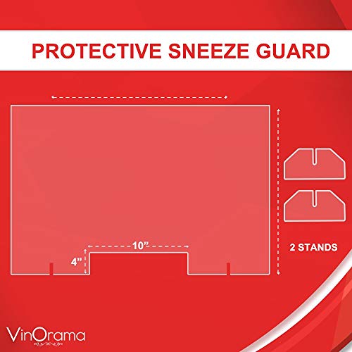 Countertop Desk Sneeze Guard Protective Partition, Plexiglass Shield Barrier for Coughing