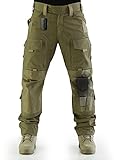 ZAPT Breathable Ripstop Fabric Pants Military Combat Multi-Pocket Molle Tactical Pants with EVA Knee Pads