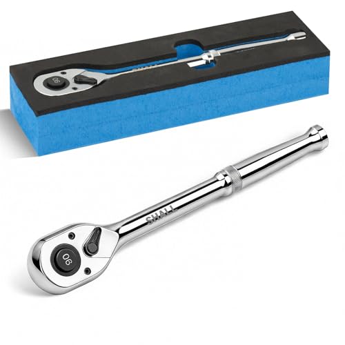 Shall 1/2" Drive 90-Tooth Ratchet Wrench Quick Release & Reversible | High-Torque Socket Spinner | Seamless Ratcheting for Vehicle Maintenance | 260mm