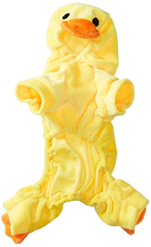 SMALLLEE_LUCKY_STORE Pet Cat Dog Yellow Duck Hoodie Velvet Pajamas Jumper Small Dog Clothes Costumes