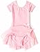 MdnMd Girls' Skirted Short Sleeve Leotard