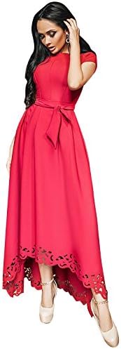 Aashish Garments Red Cutout Style Women Crepe Maxi Dress