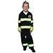 Fireman Fire Fighter Halloween Dressup Costume w Hat (2/4, Black)