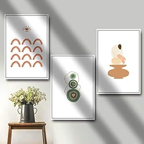 3 Piece Framed Canvas Wall Art for Living Room, Bedroom Abstract Style Canvas Prints for Modern Home Decoration Ready to Hang - 16"x24"x3 Panels