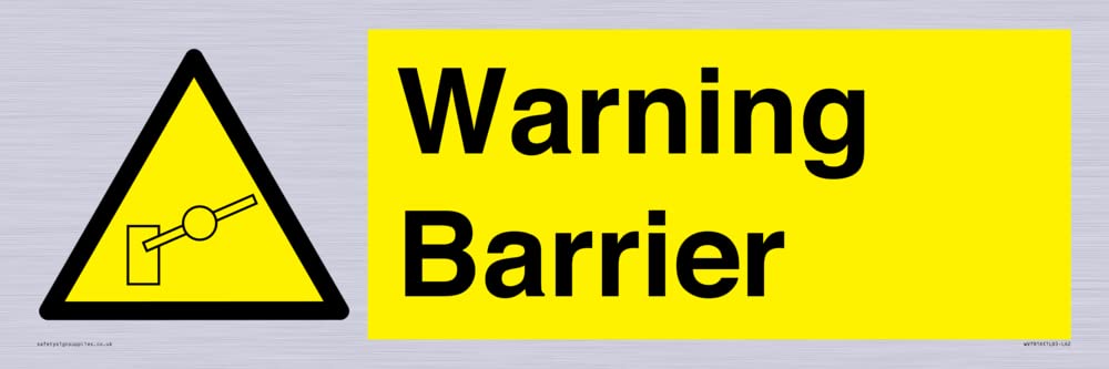 Warning Barrier Sign - 600x200mm - L62
