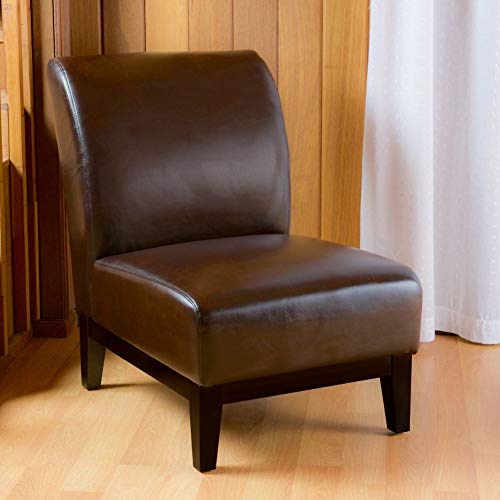 Christopher Knight Home Darcy Leather Slipper Chair, Brown Pricepulse