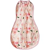 Woombie Grow with Me Baby Swaddle, Convertible Swaddle Fits Babies 0-9 Months, Expands to Wearable Blanket for Babies up to 18 Months, Watercolor Roses