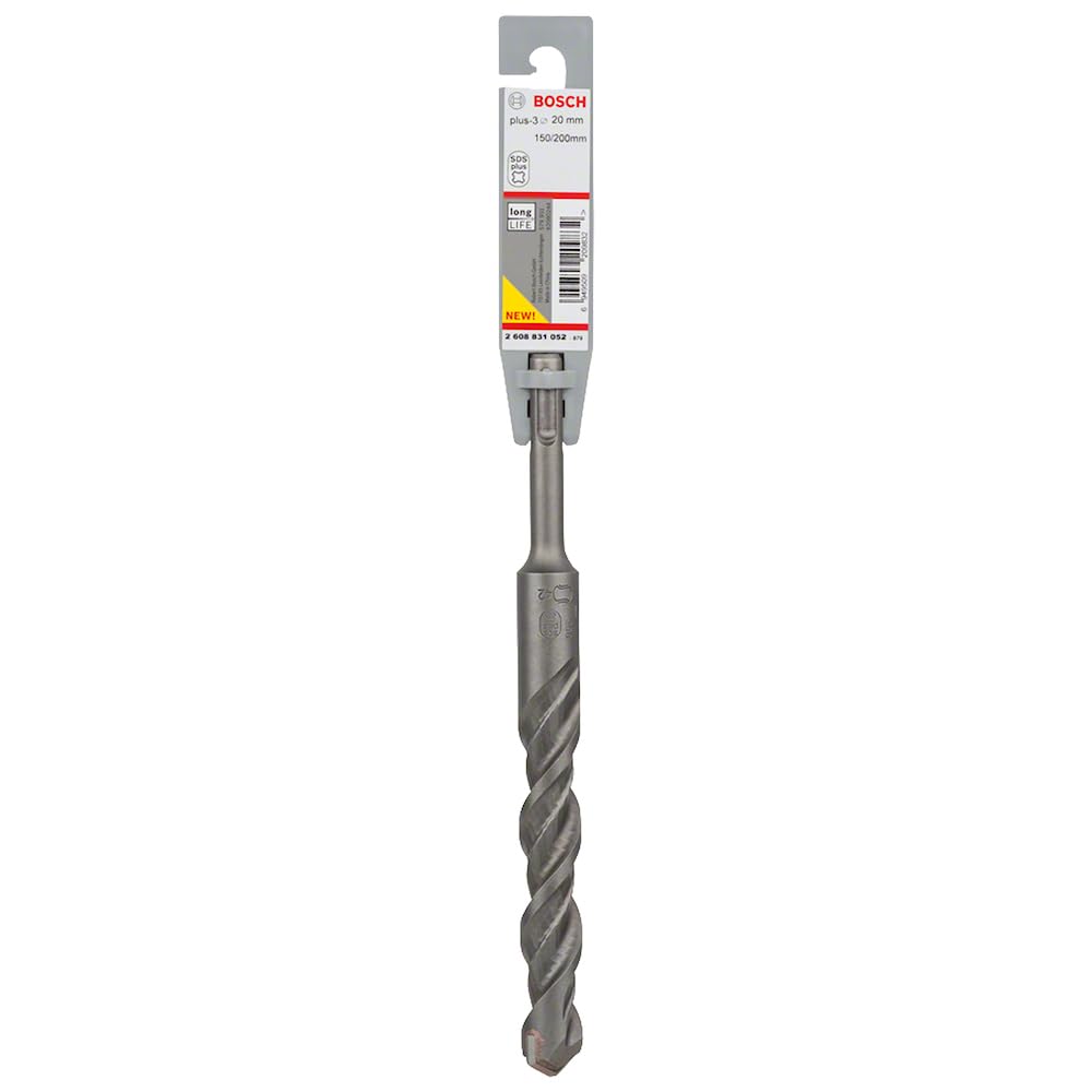 Bosch 2608831052 "SDS Plus-3" Hammer Drill Bit, 0 V, Grey, 20 x 150 x 200 mm