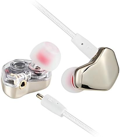 RNGING S9 Double Action Unit High Resolution Heavy Bass In-ear Headphones Earbuds with Mic, Wired Stereo Earphones HIFI Music DIY Sports Headphones, Compatible with Smartphones,Removable Headphones