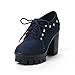 Show Shine Women's Nubuck Fashion Rivets Platform High Chunky Heel Ankle Boots