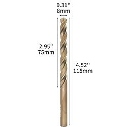 Metric Cobalt Drill Bits 8mm 10PCS, M35 high Speed