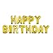 Fecedy Cute Gold Alphabet Letters foil Balloons Happy Birthday Party Decoration Supplies