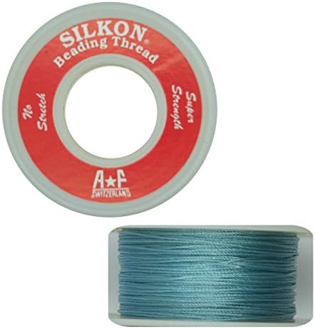 Silkon Bead Stringing Cord Size #2 Turquoise Aqua Blue - 20 yard spool. Made in Switzerland