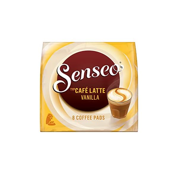 Senseo Pads Café Latte Vanilla, 40 Kaffeepads, 5er Pack, 5 x 8 Getränke, 460 g