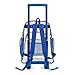 K-Cliffs Rolling Clear Backpack Heavy Duty Bookbag Quality See Through Workbag Travel Daypack Transparent School Book Bags with Wheels Royal Blue