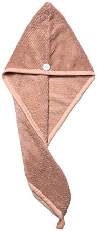 Ultra Absorbent &amp; Fast Drying Twist Hair Towel Turban Wrap Anti-Frizz Microfiber Soft Wrapped Bath Cap Dry Hair Hat for Women Girls,Free with an exfoliating back scrubber(Light Pink)