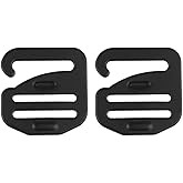 WarmHeartting 2pcs Metal Heavy Duty G-Hook Flat Steel Hanging Buckles for I Inch Webbing Tactical Gear Accessories