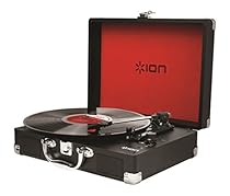 ION Audio Vinyl Motion | Portable 3-Speed Belt-Drive Suitcase Turntable with Built-In Speakers (Black)
